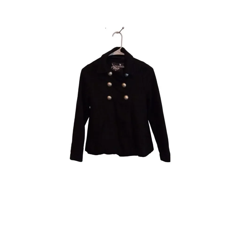 Me Jane kids black wool blend‎ large button front jacket